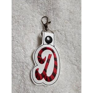 Letter D Keychain Initial Keyring Bag Charm Accessory Red Black White‎